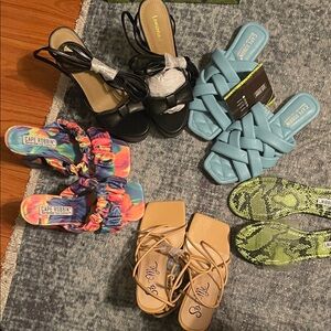 Colorful and Stylish Women's Sandals Collection 5 pairs of shoes for just 20.00